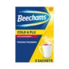 Beechams Cold & Flu Sachets 5pk - Blackcurrant -B&M Shop 101904 beechams cold and flu blackcurrant 5 sachets