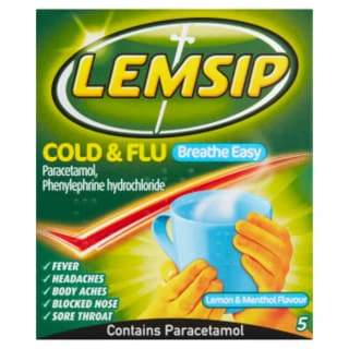Lemsip Cold & Flu Breathe Easy Sachets 5pk - Lemon & Menthol 3 Lemsip Cold & Flu Breathe Easy Sachets 5pk - Lemon & Menthol