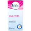 Veet Easy Gelwax Wax Strips 20pk -B&M Shop 305123 veet wax strips sensitive