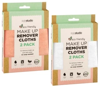 B&M Style Studio Make-Up Remover Cloths 2pk - Pink 4 B&M Style Studio Make-Up Remover Cloths 2pk - Pink - Image 2
