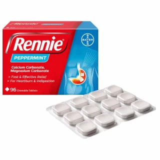Rennie Peppermint Heartburn & Indigestion Relief Tablets 96pk 4 Rennie Peppermint Heartburn & Indigestion Relief Tablets 96pk - Image 2