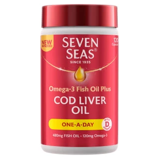 B&M Seven Seas Cod Liver Oil Capsules 120pk 3 B&M Seven Seas Cod Liver Oil Capsules 120pk