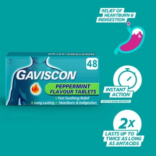 Gaviscon Chewable Tablets 48pk - Peppermint 6 Gaviscon Chewable Tablets 48pk - Peppermint - Image 4