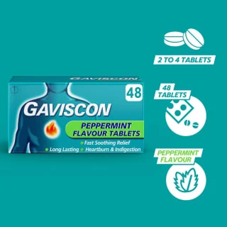 Gaviscon Chewable Tablets 48pk - Peppermint 8 Gaviscon Chewable Tablets 48pk - Peppermint - Image 6