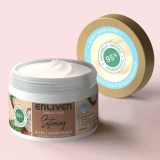 Enliven Softening 3-in-1 Hair Mask 350ml - Coconut & Macadamia 4 Enliven Softening 3-in-1 Hair Mask 350ml - Coconut & Macadamia - Image 2