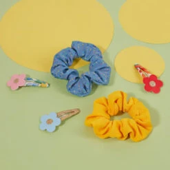 Ella Style Scrunchies 2pk - Blue & Gold 10 Ella Style Scrunchies 2pk - Blue & Gold -B&M Shop 385596 ella style hair accessories 2