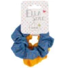 Ella Style Scrunchies 2pk - Blue & Gold -B&M Shop 385596 ella style hair accessories 2pk scrunchies