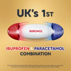 Nuromol Dual Action Pain Relief 200mg/500mg Tablets 6pk -B&M Shop 388294 nuromol ibuprofen and paracetamol 6s 2
